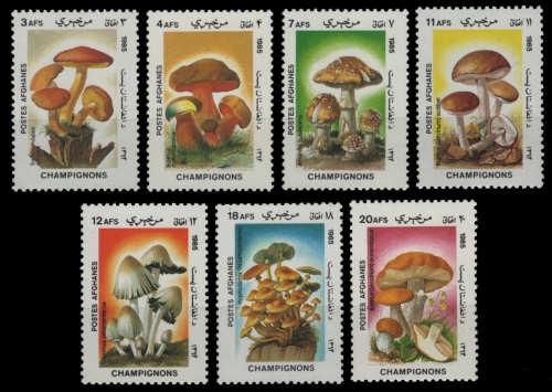 Afghanistan 1985 - Mi-Nr. 1411-1417 ** - MNH - Pilze / Mushrooms