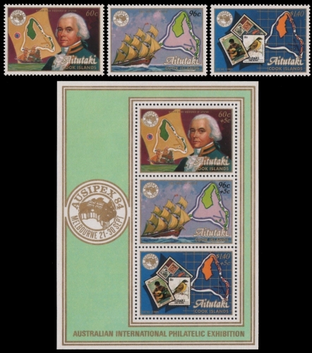 Aitutaki 1984 - Mi-Nr. 537-539 & Block 50 ** - MNH - Schiffe / Ships