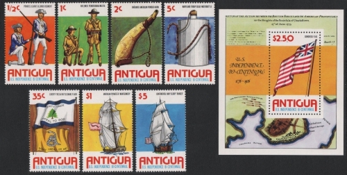 Antigua 1976 - Mi-Nr. 417-423 & Block 24 ** - MNH - Schiffe / Ships