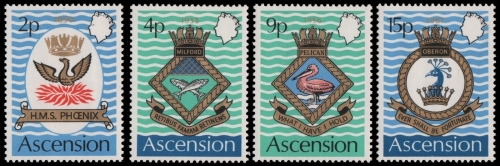 Ascension 1971 - Mi-Nr. 152-155 ** - MNH - Schiffswappen / Ship crests