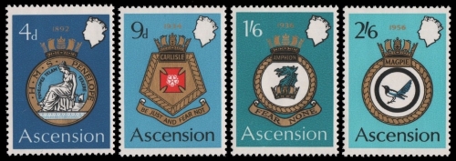 Ascension 1970 - Mi-Nr. 134-137 ** - MNH - Schiffswappen / Ship crests