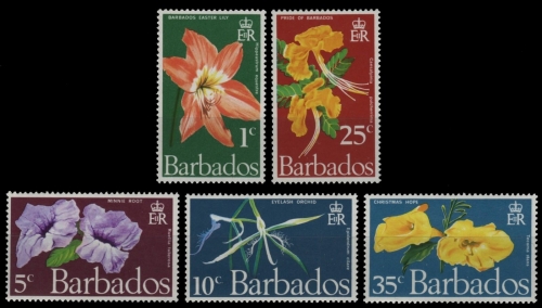 Barbados 1970 - Mi-Nr. 317-321 A ** - MNH - Blumen / Flowers