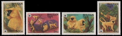 Bhutan 1984 - Mi-Nr. 840-843 ** - MNH - Affen / Monkeys