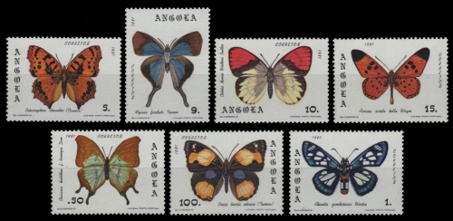 Angola 1982 - Mi-Nr. 663-669 A ** - MNH - Schmetterlinge / Butterflies