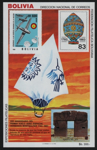 Bolivien 1983 - Mi-Nr. Block 133 ** - MNH - Luftfahrt