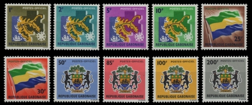 Gabun 1968 - Mi-Nr. Dienst 1-10 ** - MNH - Landessymbole