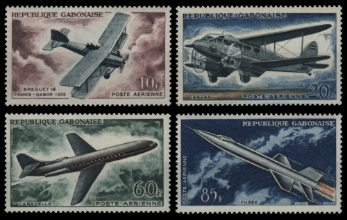 Gabun 1962 - Mi-Nr. 175-178 ** - MNH - Flugzeuge / Airplane