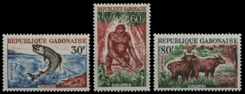 Gabun 1964 - Mi-Nr. 199-201 ** - MNH - Wildtiere / Wild animals