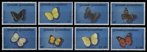 Grenada-Grenadinen 1989 - Mi-Nr. 1201-1208 ** - MNH - Schmetterlinge / Butterfly