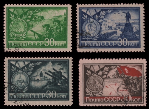 Russia / Sowjetunion 1944 - Mi-Nr. 895-898 gest / used - Odessa, Sewastopol, ...
