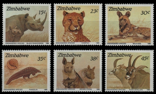 Simbabwe 1989 - Mi-Nr. 412-417 ** - MNH - Wildtiere / Wild animals