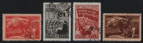 Russia / Sowjetunion 1950 - Mi-Nr. 1507-1510 gest / used - Frieden