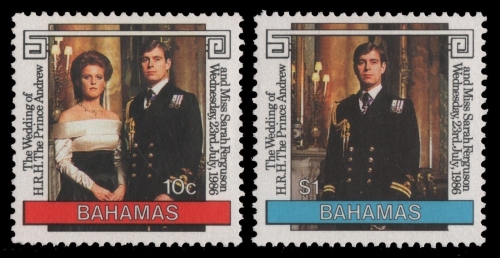 Bahamas 1986 - Mi-Nr. 616-617 ** - MNH - Hochzeit Prinz Andrew