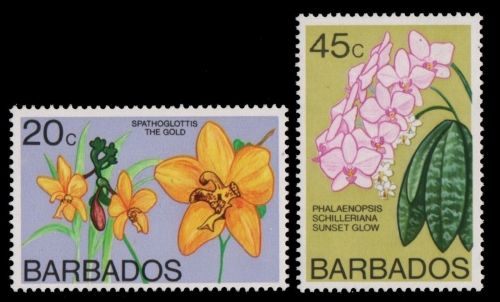 Barbados 1977 - Mi-Nr. 420-421 X ** - MNH - Orchideen / Orchids