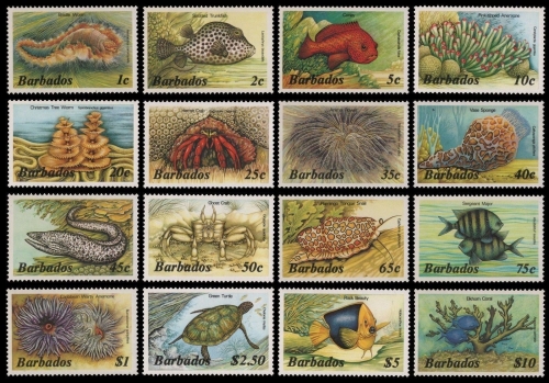 Barbados 1985 - Mi-Nr. 617-632 ** - MNH - Meeresleben / Marine life