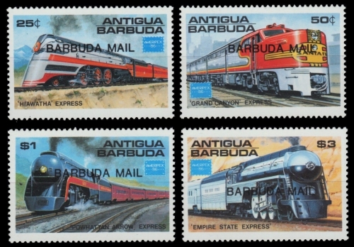 Barbuda 1986 - Mi-Nr. 888-891 ** - MNH - Lokomotiven / Locomotives