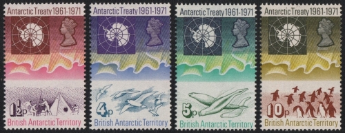 BAT / Brit. Antarktis 1971 - Mi-Nr. 39-42 ** - MNH - Antarktisvertrag