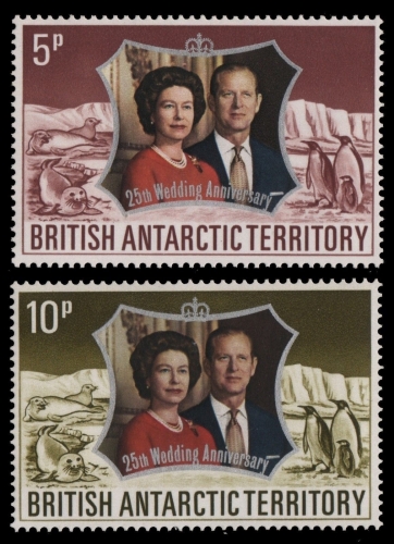 BAT / Brit. Antarktis 1972 - Mi-Nr. 43-44 ** - MNH - Silberhochzeit