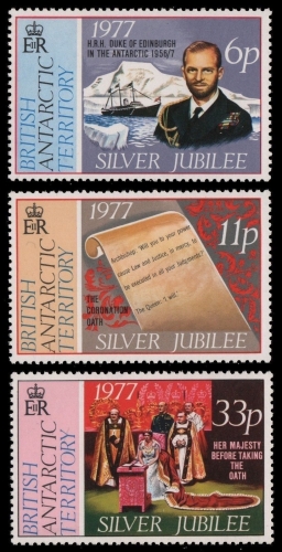 BAT / Brit. Antarktis 1977 - Mi-Nr. 68-70 ** - MNH - Thronbesteigung