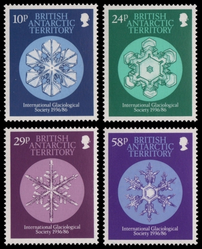 BAT / Brit. Antarktis 1986 - Mi-Nr. 136-139 ** - MNH - Glaziolog. Gesellschaft