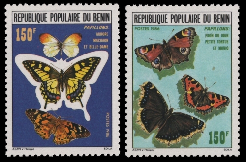 Benin 1986 - Mi-Nr. 446-447 ** - MNH - Schmetterlinge / Butterfly