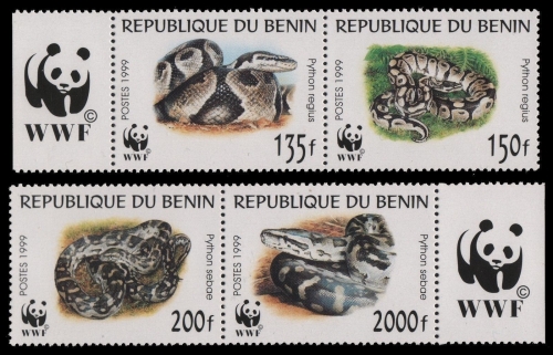 Benin 1999 - Mi-Nr. 1159-1162 ** - MNH - Schlangen / Snakes