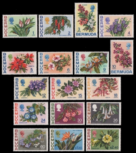 Bermuda 1970 - Mi-Nr. 244-260 ** - MNH - Blumen / Flowers
