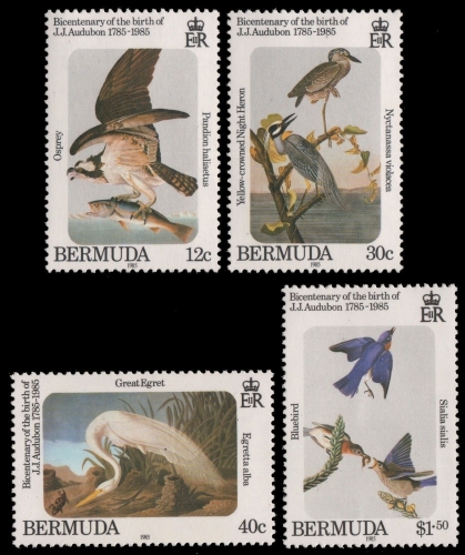 Bermuda 1985 - Mi-Nr. 454-457 ** - MNH - Vögel / Birds - Audubon