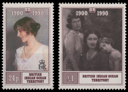 BIOT 1990 - Mi-Nr. 106-107 ** - MNH - 90. Geburtstag Queen Mum