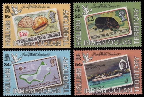 BIOT 1990 - Mi-Nr. 90-93 ** - MNH - Marke auf Marke