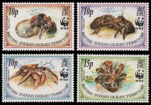 BIOT 1993 - Mi-Nr. 132-135 ** - MNH - Palmendieb / Coconut crab