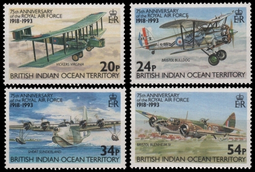 BIOT 1993 - Mi-Nr. 136-139 ** - MNH - Flugzeuge / Airplanes