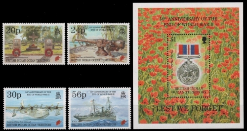 BIOT 1995 - Mi-Nr. 170-173 & Block 5 ** - MNH - Schiffe - Flugzeuge