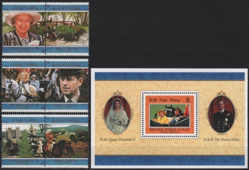 BIOT 1997 - Mi-Nr. 196-201 & Block 9 ** - MNH - Goldene Hochzeit