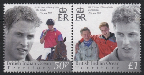 BIOT 2003 - Mi-Nr. 316-317 ** - MNH - 21. Geburtstag Prinz William