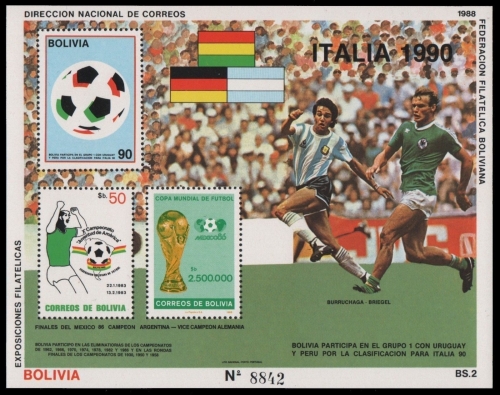 Bolivien 1988 - Mi-Nr. Block 177 ** - MNH - Fußball / Soccer, football