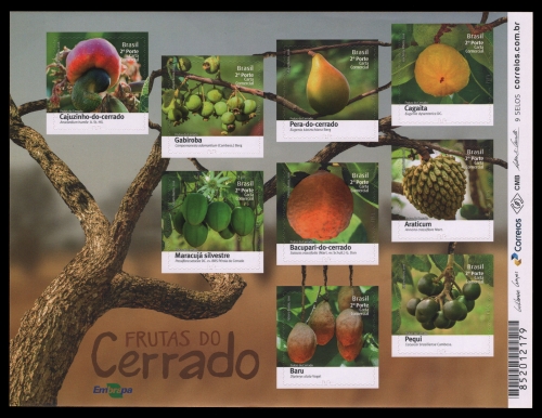 Brasilien 2016 - Mi-Nr. 4432-4440 KB ** - MNH - Früchte aus Cerrado