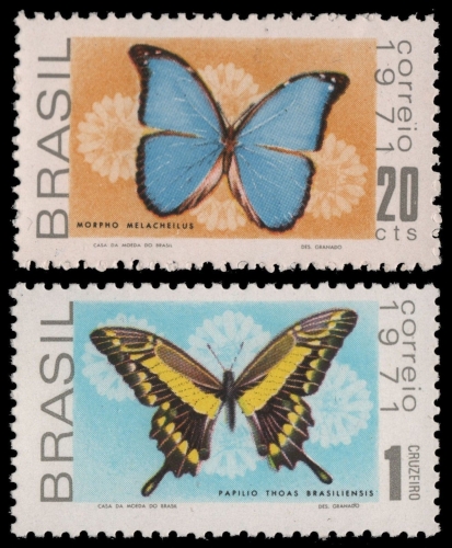 Brasilien 1971 - Mi-Nr. 1279-1280 ** - MNH - Schmetterling / Butterfly