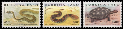 Burkina Faso 1995 - Mi-Nr. 1375-1377 ** - MNH - Reptilien / Reptiles
