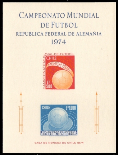 Chile 1974 - Mi-Nr. 804-805 ** - MNH - Gedenkblatt - Fußball / Soccer, football