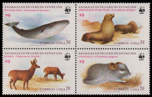 Chile 1984 - Mi-Nr. 1066-1069 ** - MNH - Wildtiere / Wild animals (I)