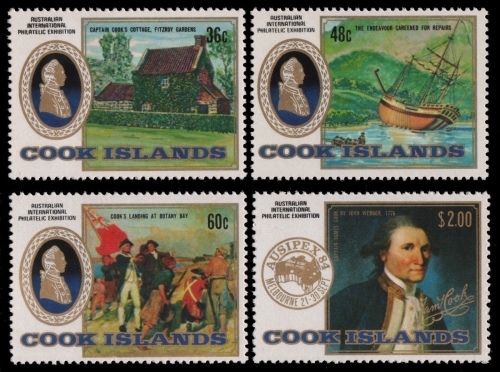 Cook-Inseln 1984 - Mi-Nr. 1010-1013 ** - MNH - Schiffe / Ships - Captain Cook