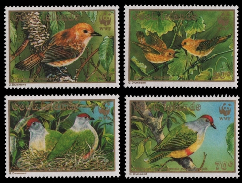 Cook-Inseln 1989 - Mi-Nr. 1278-1281 ** - MNH - Vögel / Birds