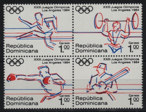 Dominikanische Republik 1984 - Mi-Nr. 1427-1430 ** - MNH - Olympia Los Angeles