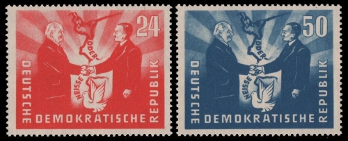 DDR 1951 - Mi-Nr. 284-285 ** - MNH - mit herstellungsbedingten Kalanderbügen