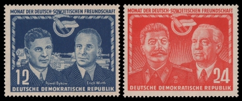 DDR 1951 - Mi-Nr. 296-297 ** - MNH - mit herstellungsbedingten Kalanderbügen