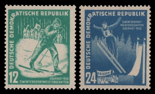DDR 1952 - Mi-Nr. 298-299 ** - MNH - mit herstellungsbedingten Kalanderbügen