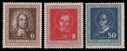 DDR 1952 - Mi-Nr. 308-310 ** - MNH - mit herstellungsbedingten Kalanderbügen