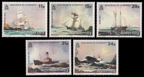 Alderney 1987 - Mi-Nr. 32-36 ** - MNH - Schiffe / Ships