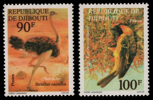 Dschibuti 1977 - Mi-Nr. 199-200 ** - MNH - Vögel / Birds